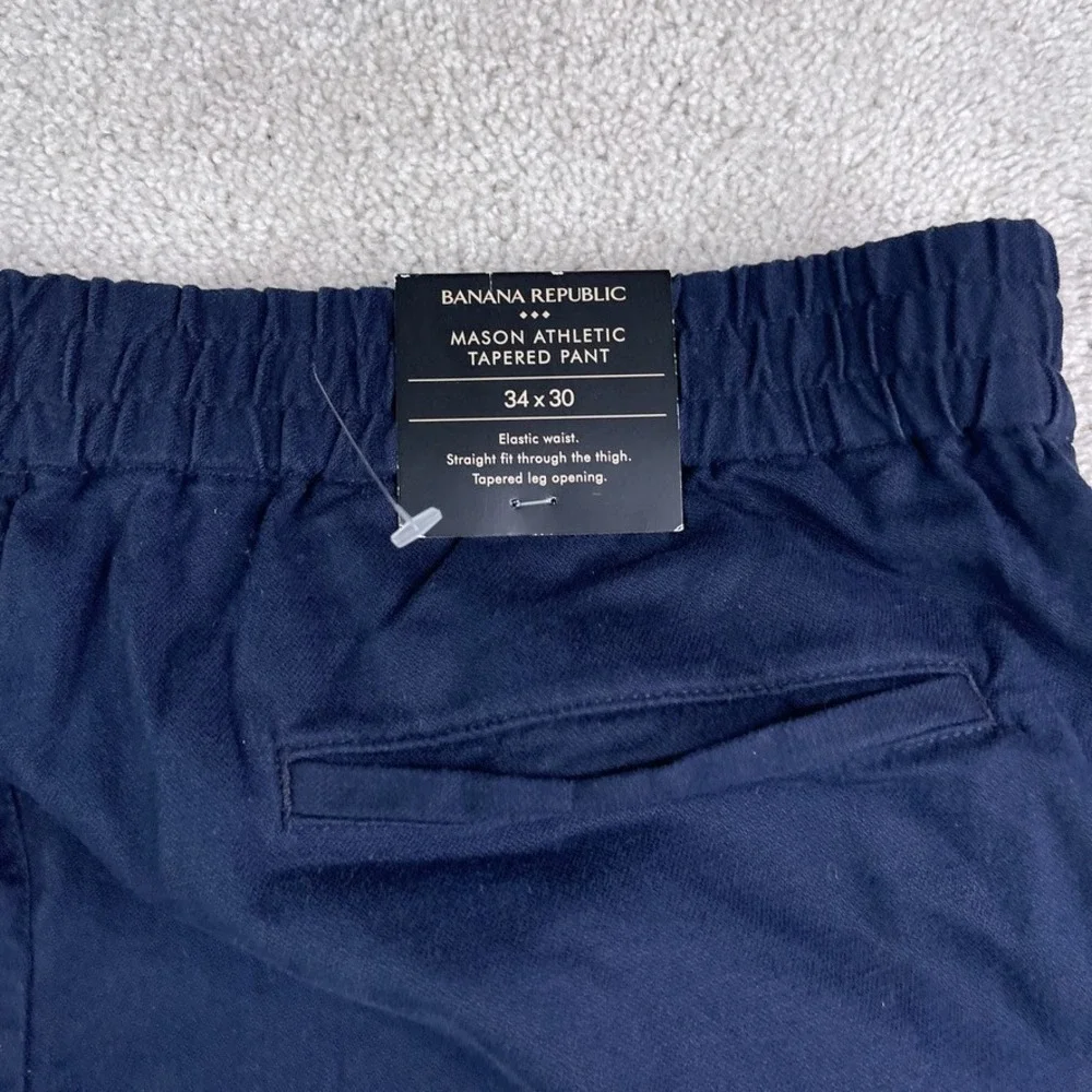 NEW Banana‎ Republic Pants Mens 34x30 Blue Mason Athletic Tapered Elastic Waist